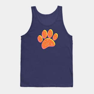 Dog Lover Retro Dog Paw Print Tank Top